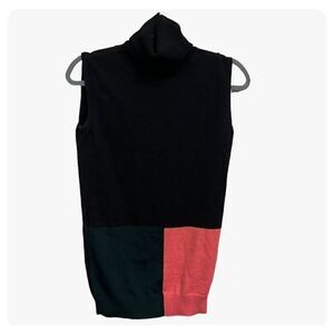 Altuzarra Black Sleeveless Knit Blocked Turtle Neck Sweater Size Medium